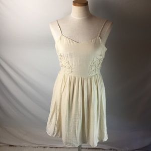 Cream lace side paneled dress